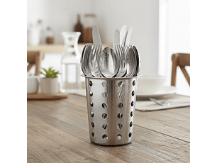 Porta Cubierto Cilindro Acero Dechef  