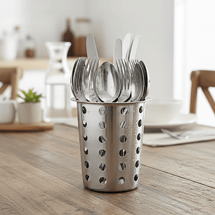 Porta Cubierto Cilindro Acero Dechef  