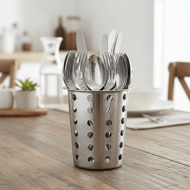 Porta Cubierto Cilindro Acero Dechef   2