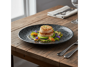 Bonna Cosmos Negro Plato 23Cm Bajo  