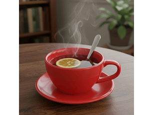 Germer Taza Te 250Ml Roja C/Platillo (Set 6Pcs)