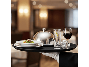 Bandeja Antideslizante Negra 36Cm Dechef