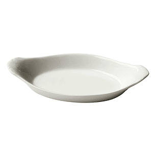 Plato Porcelana Oval Con Asas 22.5 Cm Sunnex      