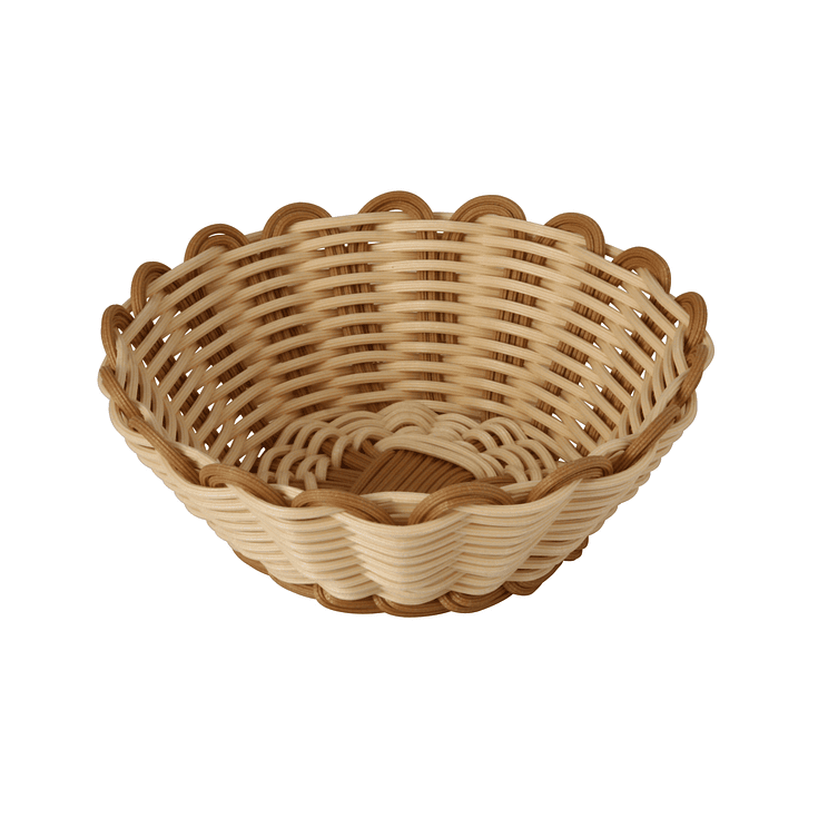 Panera Rattan Redonda 18x6.5Cm C/Bordes Sunnex      1