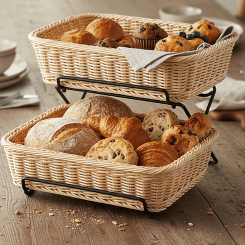 Panera Rattan 2 Niveles 35.5x27x9 Cm Sunnex        3