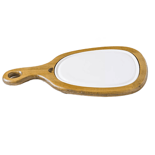 Bonna Piuma Tabla Madera Con plato Blanco
