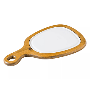 Bonna Piuma Tabla Madera Con plato Blanco