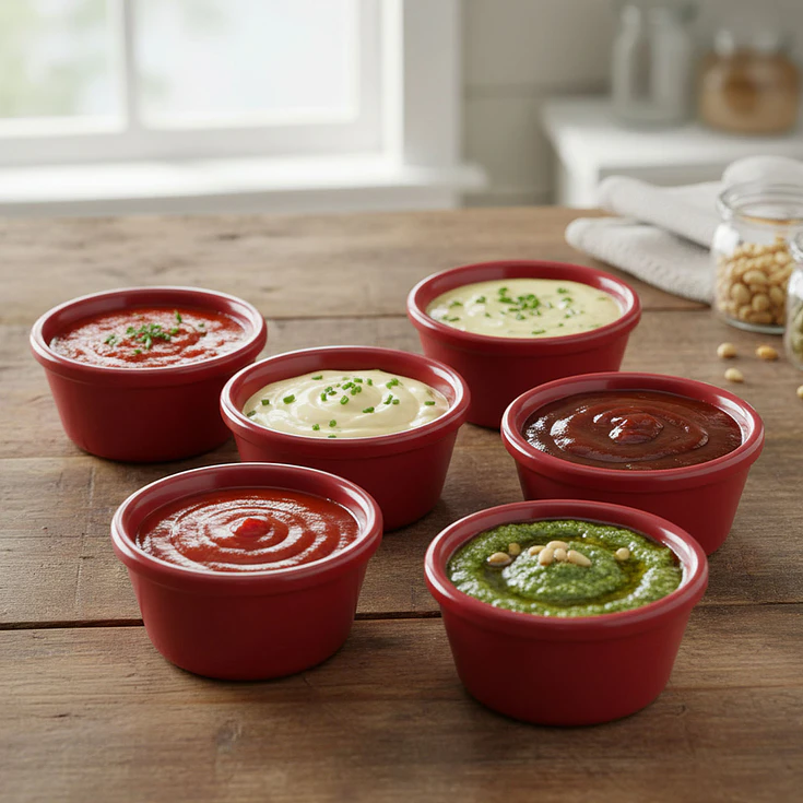 Pocillo Ramekin Rojo 44Ml (12 Pcs) Dechef 2