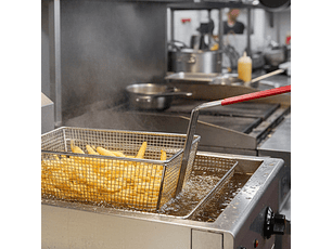 Canasto Freidor Mango Rojo Dechef