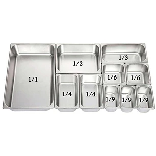 Recipiente GN Acero 1/9 6.5 Cm
