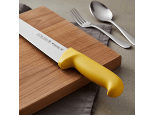 Cuchillo Carnicero 24Cm Amarillo Tres Claveles