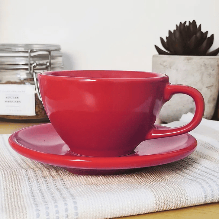 Germer Taza Te 300Ml Roja C/Platillo (Set 6Pcs) 2