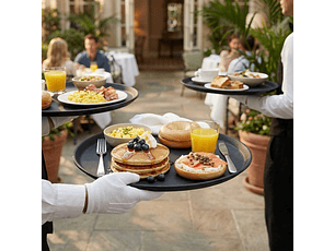 Bandeja Antideslizante Negra 40Cm Dechef