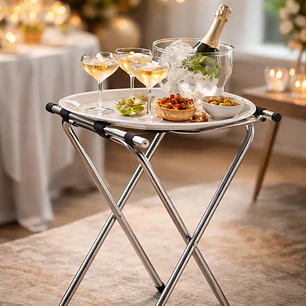 Atril Para Bandeja Cromado 79Cm Dechef