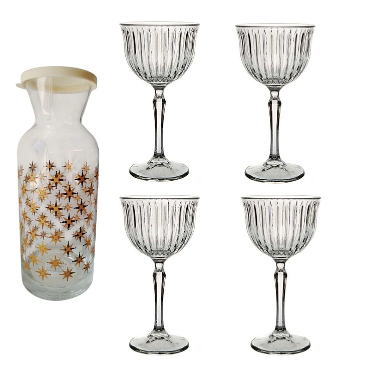 Pasabahce Copa Coctel Joy 170 Ml Set 4 Pcs + Botella Golden 1