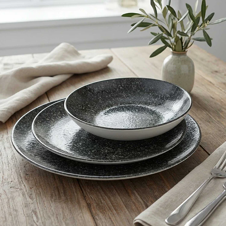 Set Vajilla Bonna Cosmos Negro 24 Piezas 1