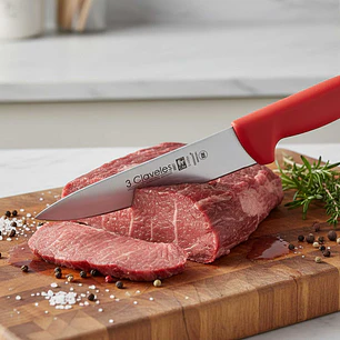 Cuchillo Carnicero 20Cm Rojo Tres Claveles