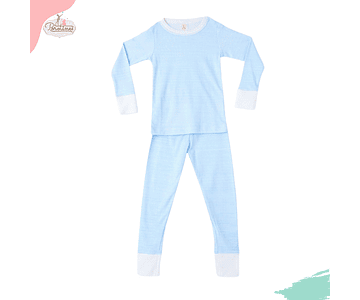 PIJAMA CUADROS CELESTE  UNISEX 