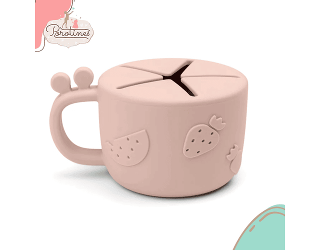 Taza para snack peekaboo Raffi  rosado 