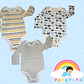 Set 3 bodies Niño 100 % Osito algodón Talla 24-36 meses - Miniatura 1