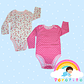 Set 2 bodies Niña  100 %  Flores algodón Talla 24-36 meses - Miniatura 1