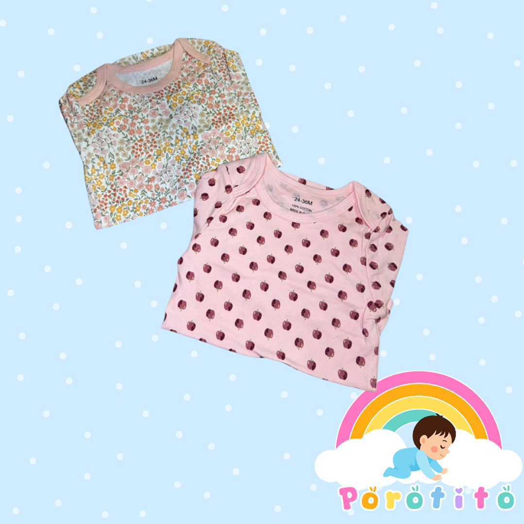 Set 2 bodies Niña 100 %  Ceresita algodón Talla 24-36 meses 2
