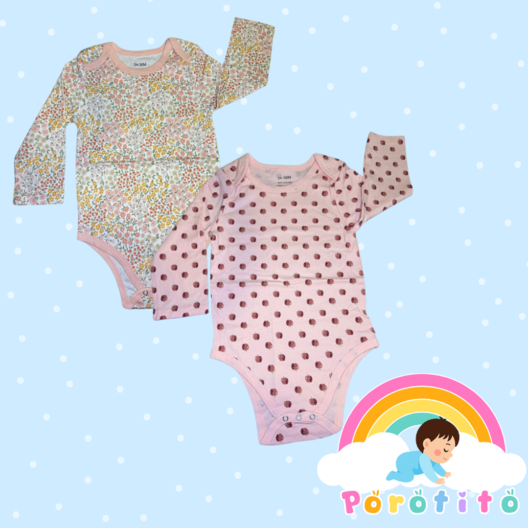 Set 2 bodies Niña 100 %  Ceresita algodón Talla 24-36 meses 1