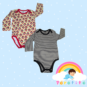 Set 2 bodies Niño 100 %  Calaberas algodón Talla 18-24 meses
