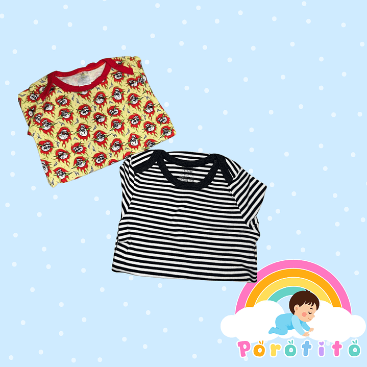Set 2 bodies Niño 100 %  Calaberas algodón Talla 18-24 meses 2
