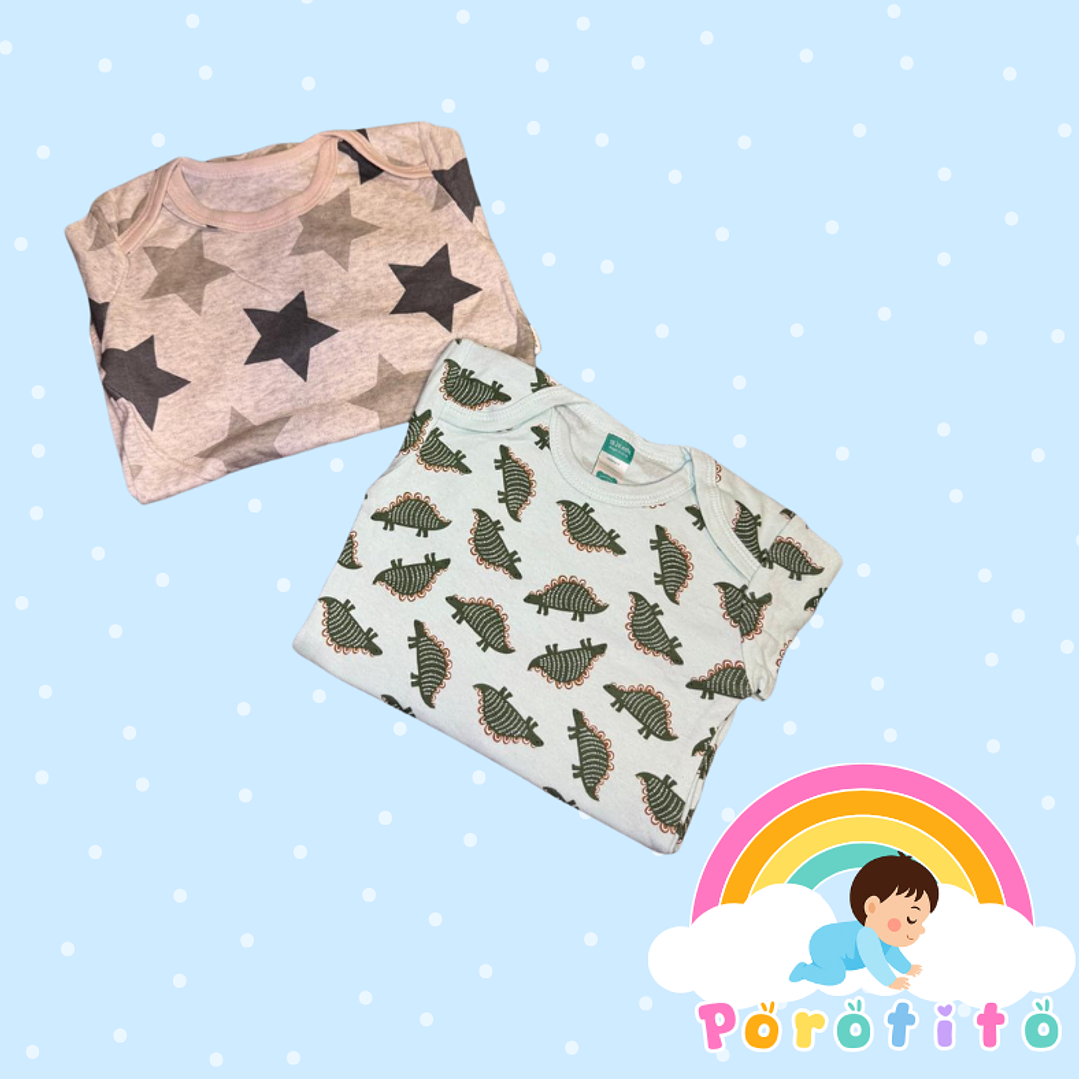 Set 2 bodies Niño 100 % Estrellas algodón Talla 18-24 meses 2