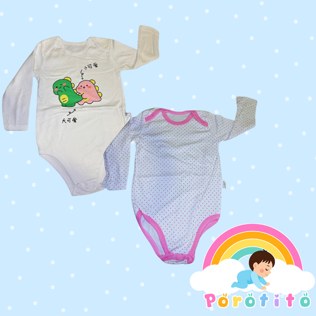  Set 2 bodies Niña 100 % kawai algodón Talla 18-24 meses  1