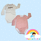 Set 2 bodies Niña 100 % algodón Rosa Talla 12-18 meses - Miniatura 1