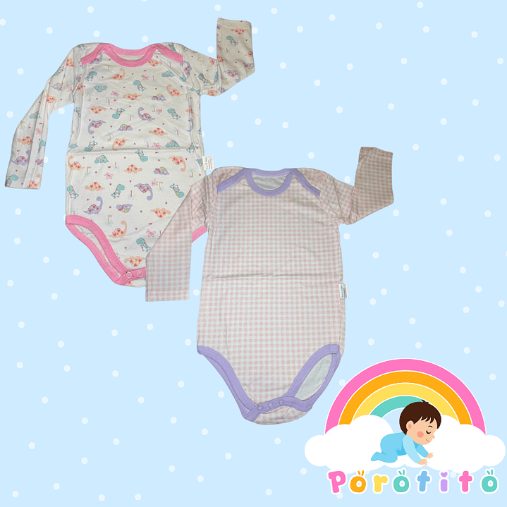 Set 2 bodies Niña 100 % algodón Dinoasurias   Talla 12-18 meses 1