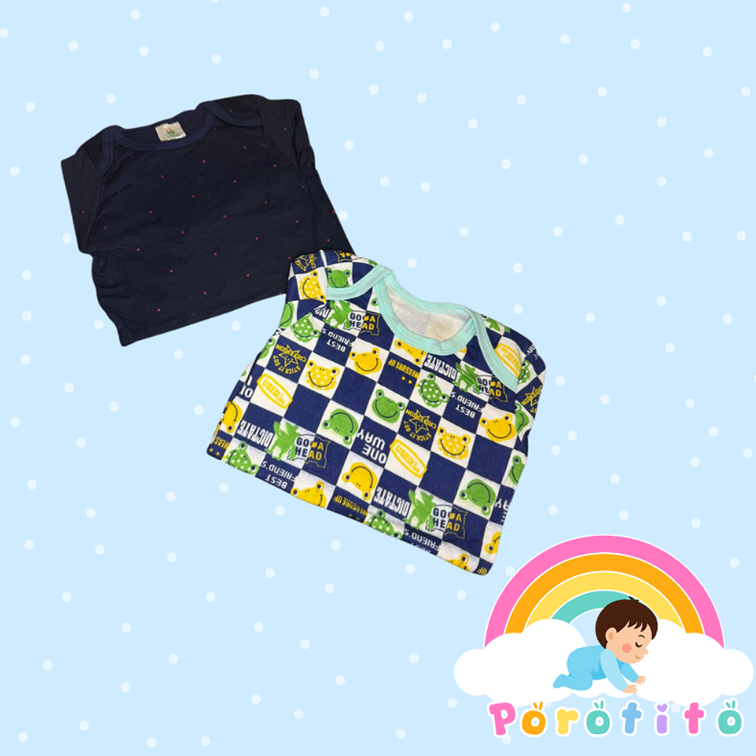 Set 2 bodies Niño 100 % algodón Ranita Talla 12-18 meses 2