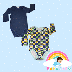 Set 2 bodies Niño 100 % algodón Ranita Talla 12-18 meses