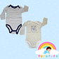 Set 2 bodies Niño 100 % algodón Marino Talla 9-12 meses - Miniatura 1