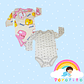 Set 2 bodies Niña 100 % algodón Patita Talla 6-9 meses - Miniatura 1