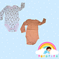 Set 2 bodies Niño 100 % algodón Café Talla 6-9 meses - Miniatura 1
