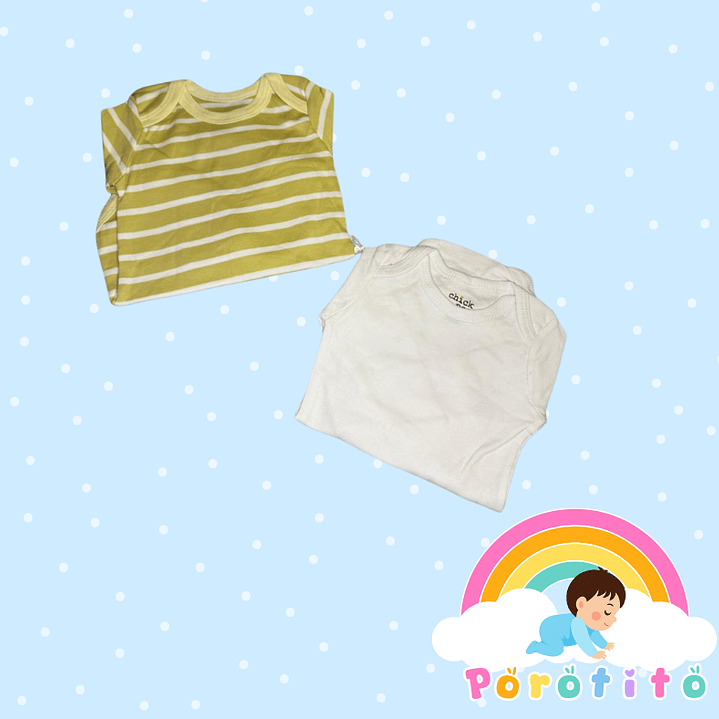 Set 2 bodies Niño 100 % algodón Verde Talla 6-9 meses 2