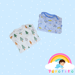 Set 2 bodies Niño 100 % algodón pinos Talla 3-6 meses