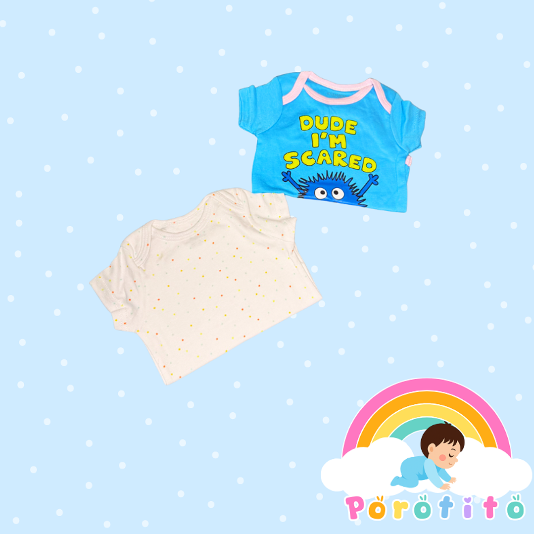 Set 2 bodies Niña 100 % algodón Azul Talla 3-6 meses 2