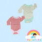 Set 2 bodies Niña 100 % algodón Rayas Rojo  Talla 0-3 meses - Miniatura 1