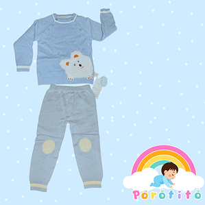 Conjunto celeste talla 18- 24 meses 