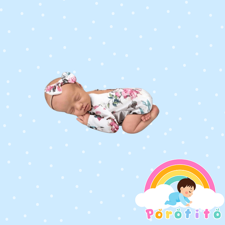 Body manga larga  y cintillo para fotografias recien nacido 2