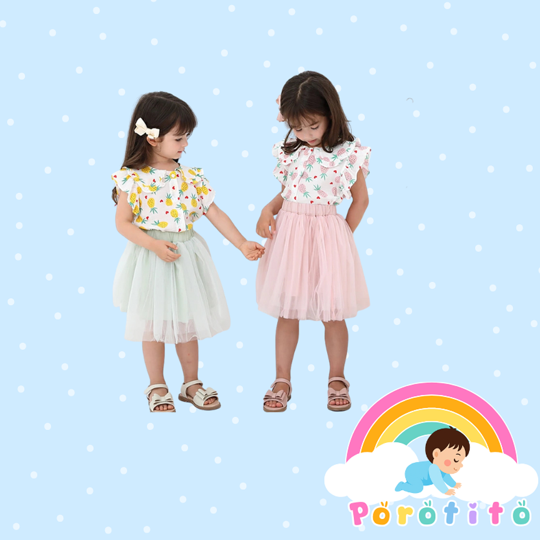 Conjunto camisa con piñas y falda tutu 1