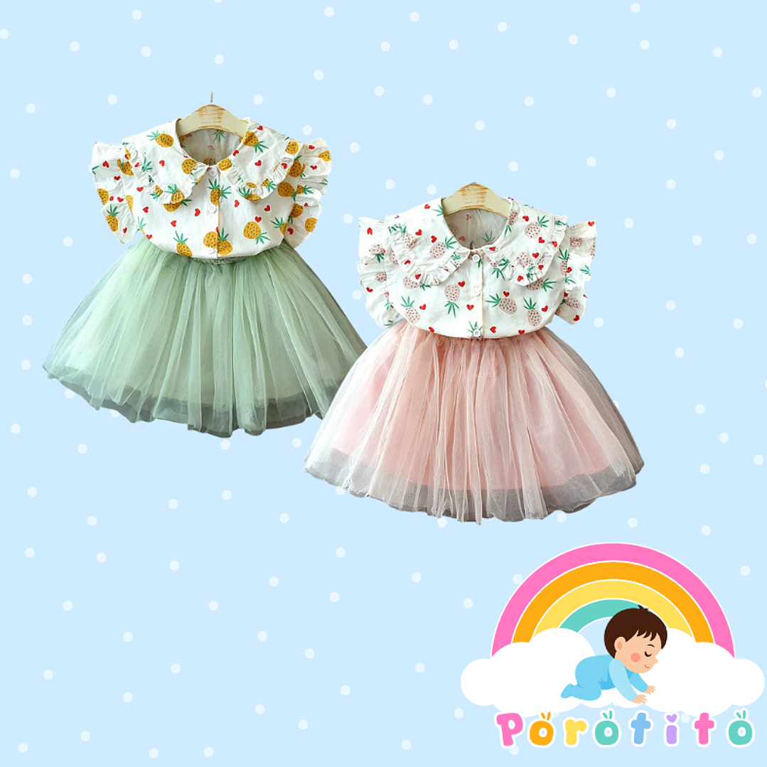 Conjunto camisa con piñas y falda tutu 4
