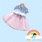 Conjuntos de blusa con manga y falda tutu rosada  - Miniatura 1