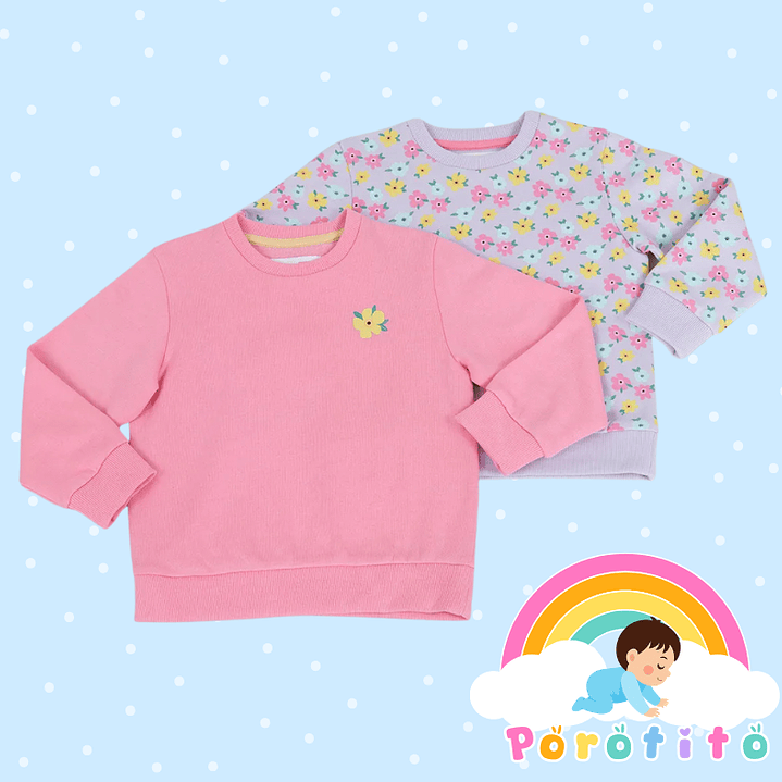 Bipack Polerón Flores Cuello Redondo 1