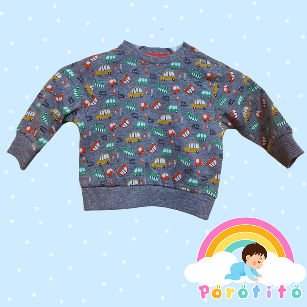 Bipack poleron Autos Cuello Redondo 3