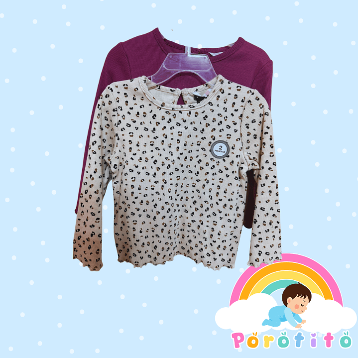 Bipack polera beige 100% algodón 1